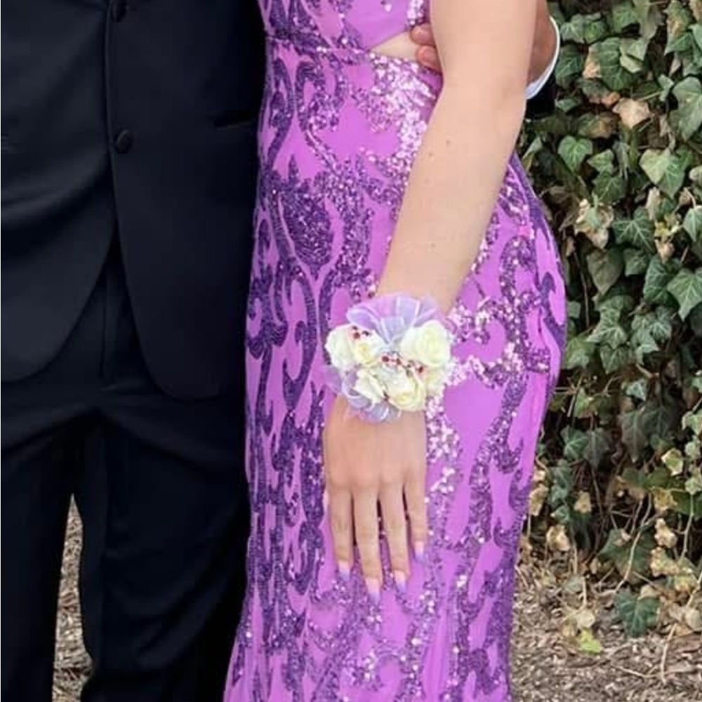 Windsor Purple Sequin Backless Dress